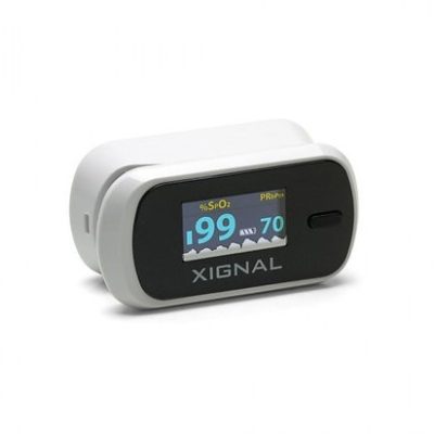 Oxímetro Digital de pulso para uso adulto y pediátrico, color gris/blanco - Marca Xignal