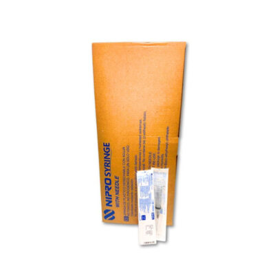 JERINGA 5ML 22G X 32MM (1 1/4") NEGRA CAJA CON 100. MARCA NIPRO