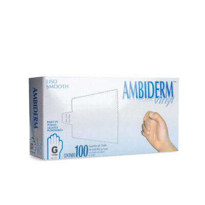 GUANTE VINYL LIBRE DE POLVO TALLA GRANDE CAJA/100 MARCA AMBIDERM