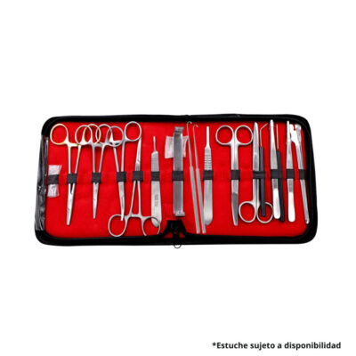 ESTUCHE DE DISECCIÓN PARA VETERINARIA DE 18 PIEZAS